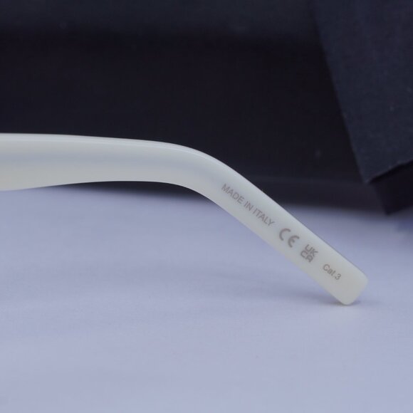 Saint Laurent SL461 BETTY 020 Rectangle Sunglasses - Ivory/Grey - Picture 10 of 12